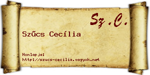 Szűcs Cecília névjegykártya