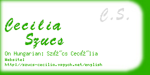 cecilia szucs business card